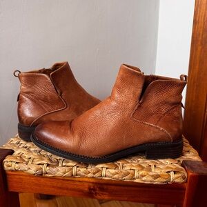 9.5m Women’s Brown Leather Ankle Boots Franco Sarto
